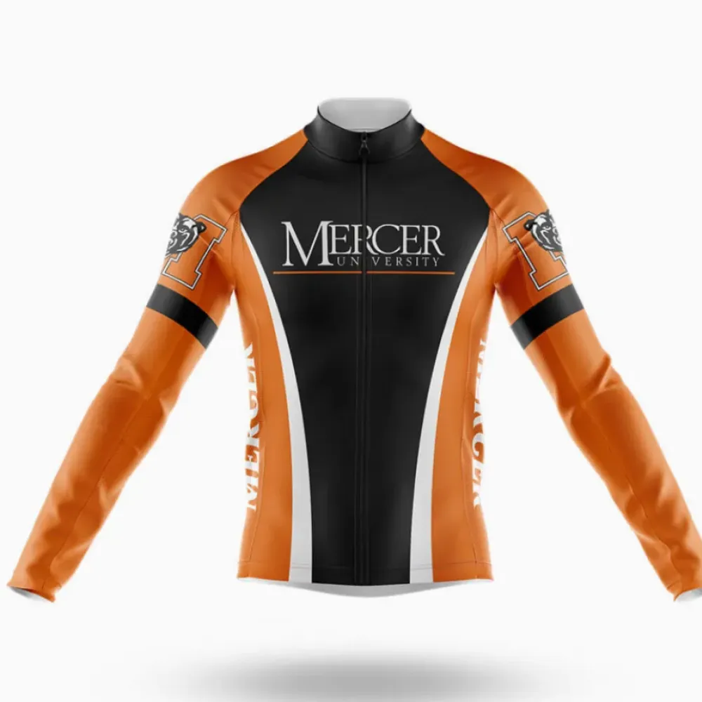 Mercer University Long Sleeve Cycling Jersey Black/Orange/White