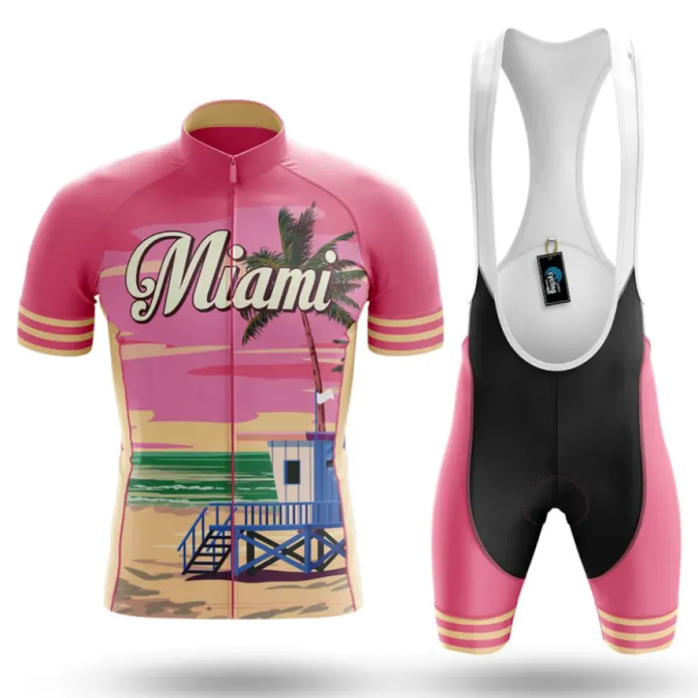 Miami FL Cycling Kit Full Set Pink/Black/Gold
