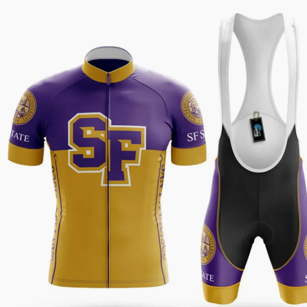 San Francisco State University Cycling Kit Full Set Ver.2 Premium Purple/Gold/White