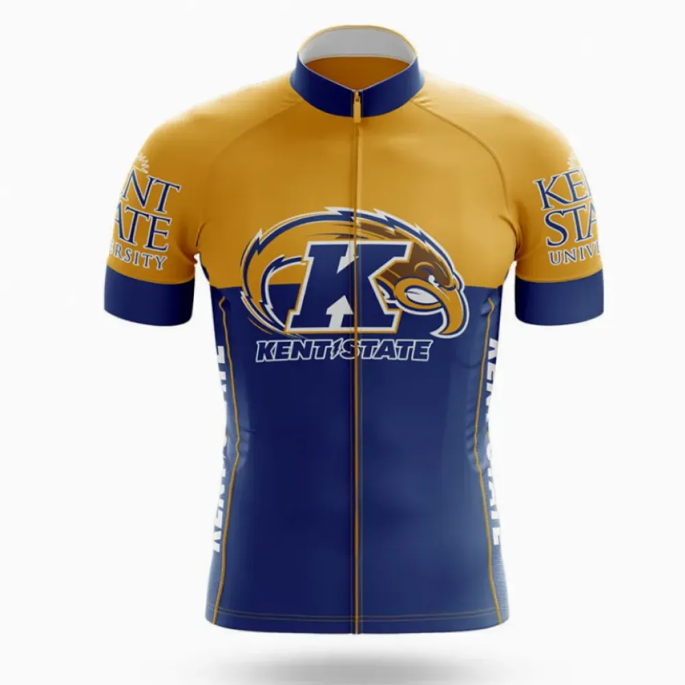 Kent State University Cycling Jersey Feature Navy/Gold/White