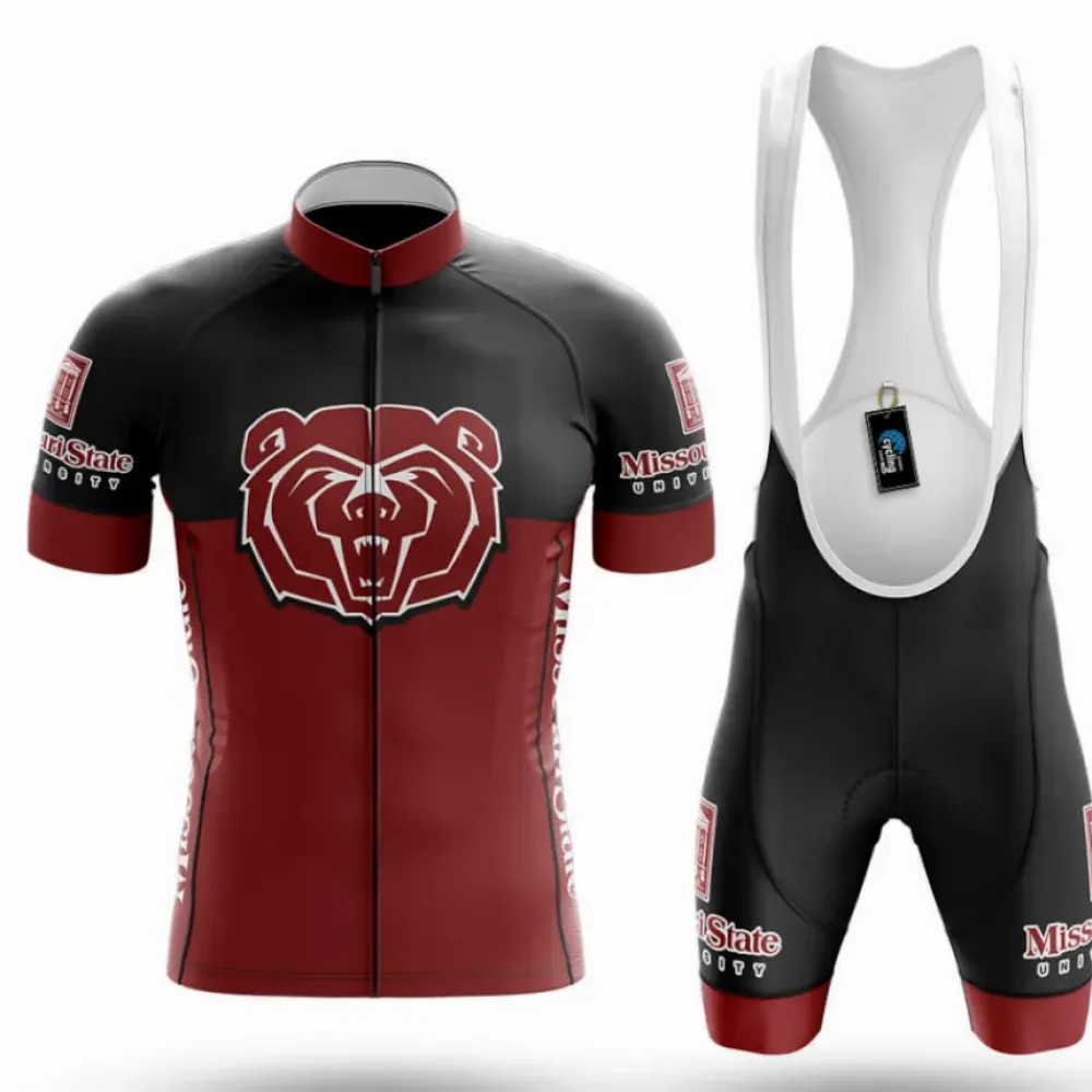 Missouri State University Cycling Kit Full Set Ver.2 Bear Logo Maroon/Black/White