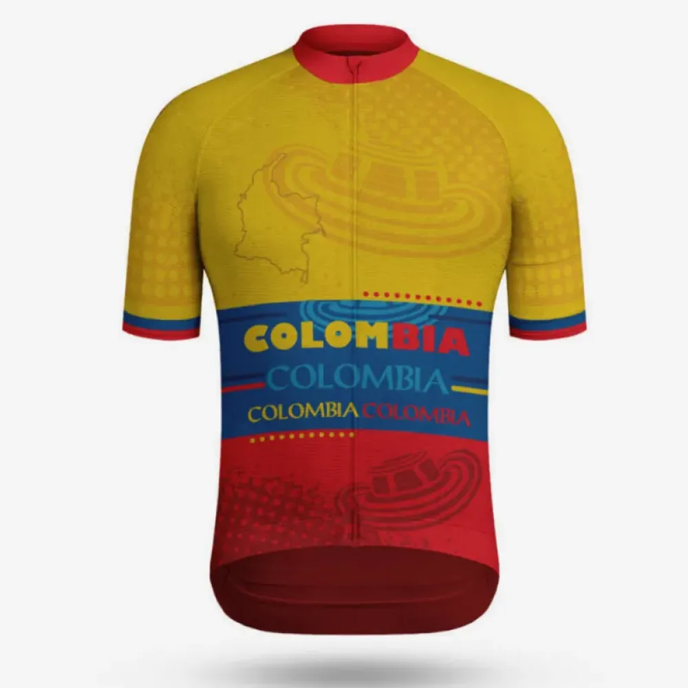 Colombia Premium Cycling Jersey Flag Colors Yellow/Red/Blue