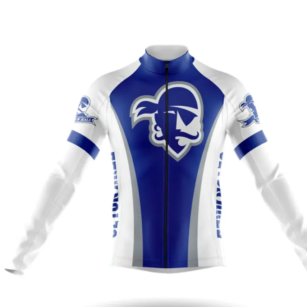 Seton Hall University Long Sleeve Cycling Jersey Blue/White/Grey