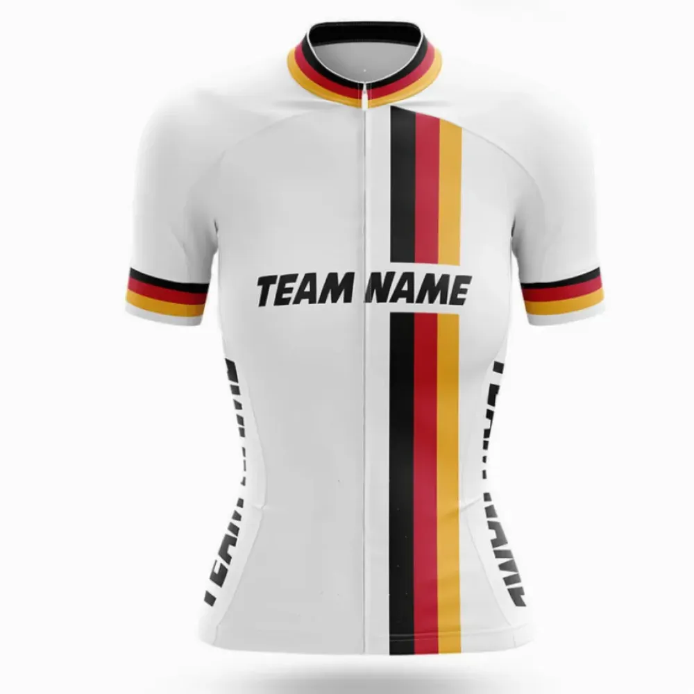 Custom Team Name M23 Women's Cycling Jersey White/Gold/Black