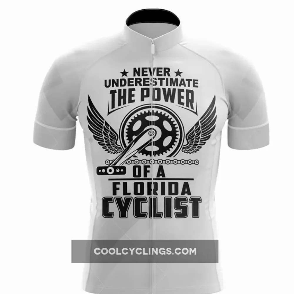 Florida V8 Cycling Jersey Powerful White/Black/Grey