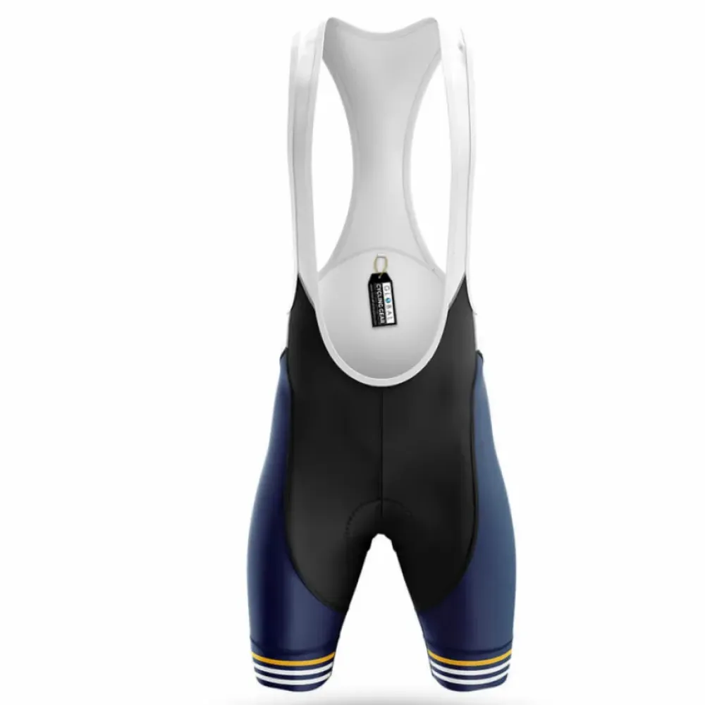 Cycling Bibs Comfortable Navy/White/Yellow