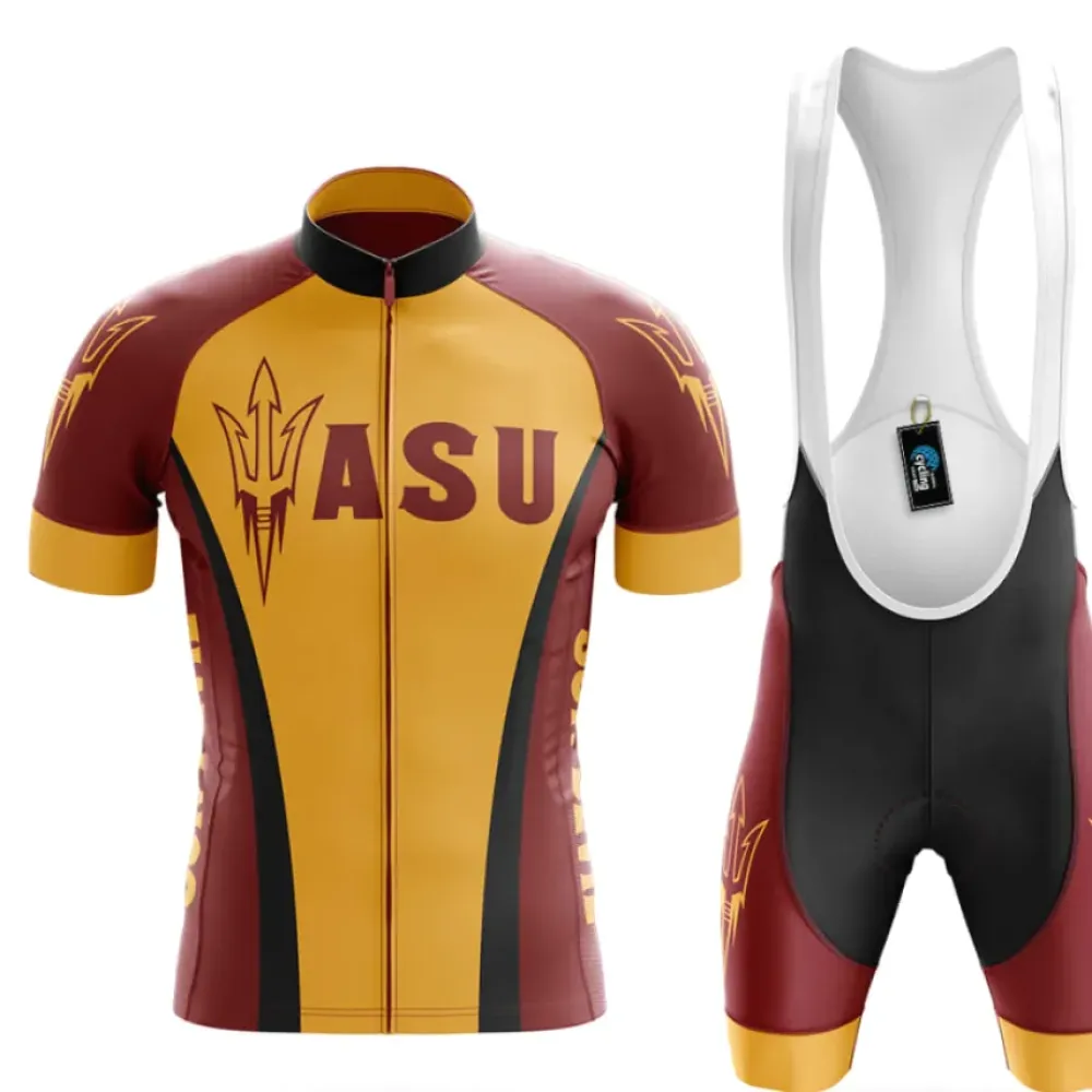 Arizona State Cycling Kit Full Set ASU Maroon/Yellow/Black