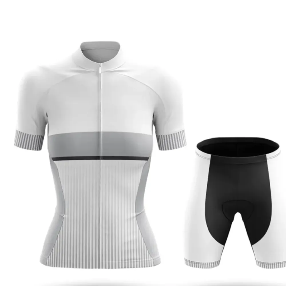 Women's Cycling Kit Full Set Breathable White/Grey/Black