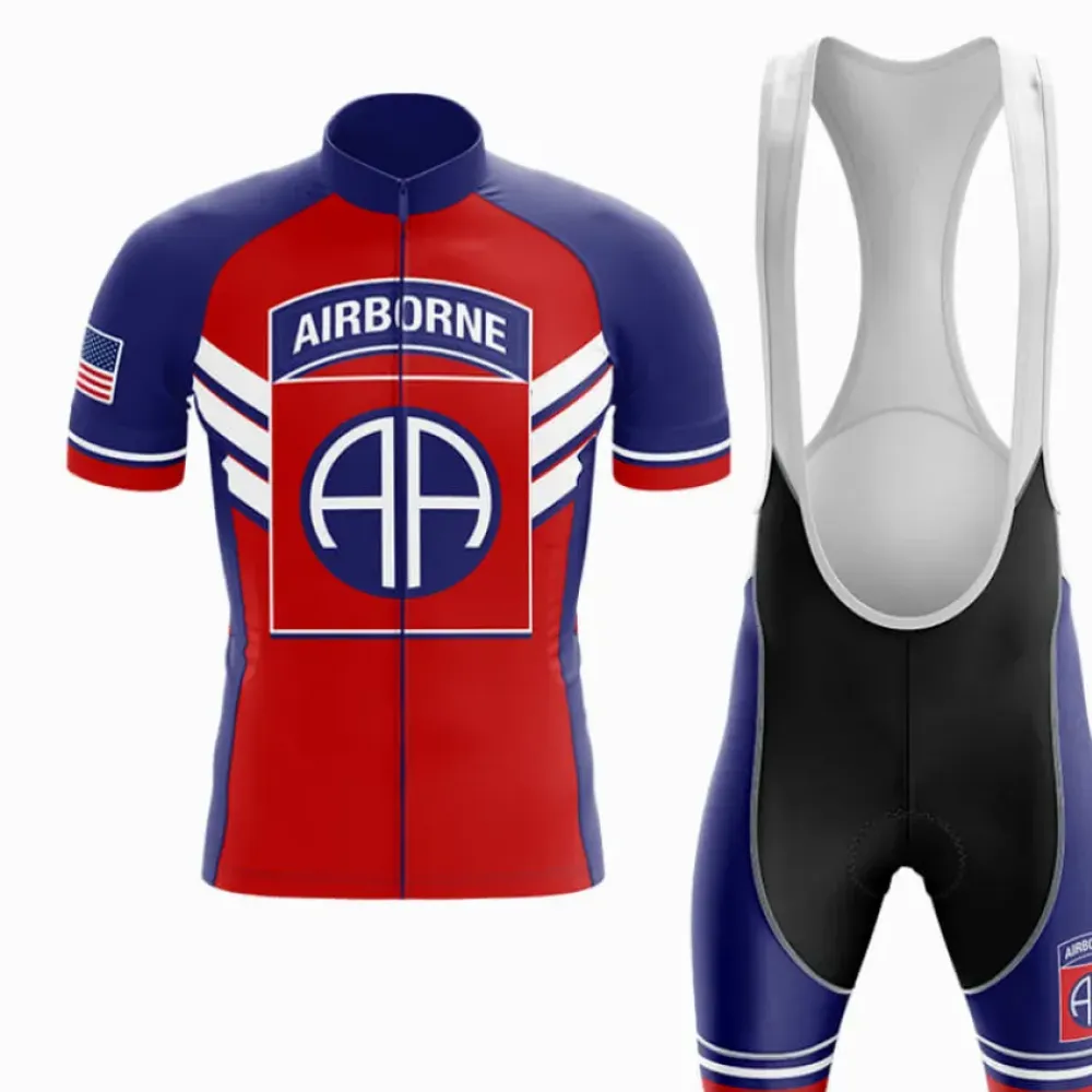 Airborne 82nd Division Cycling Kit Full Set Red/Blue/White