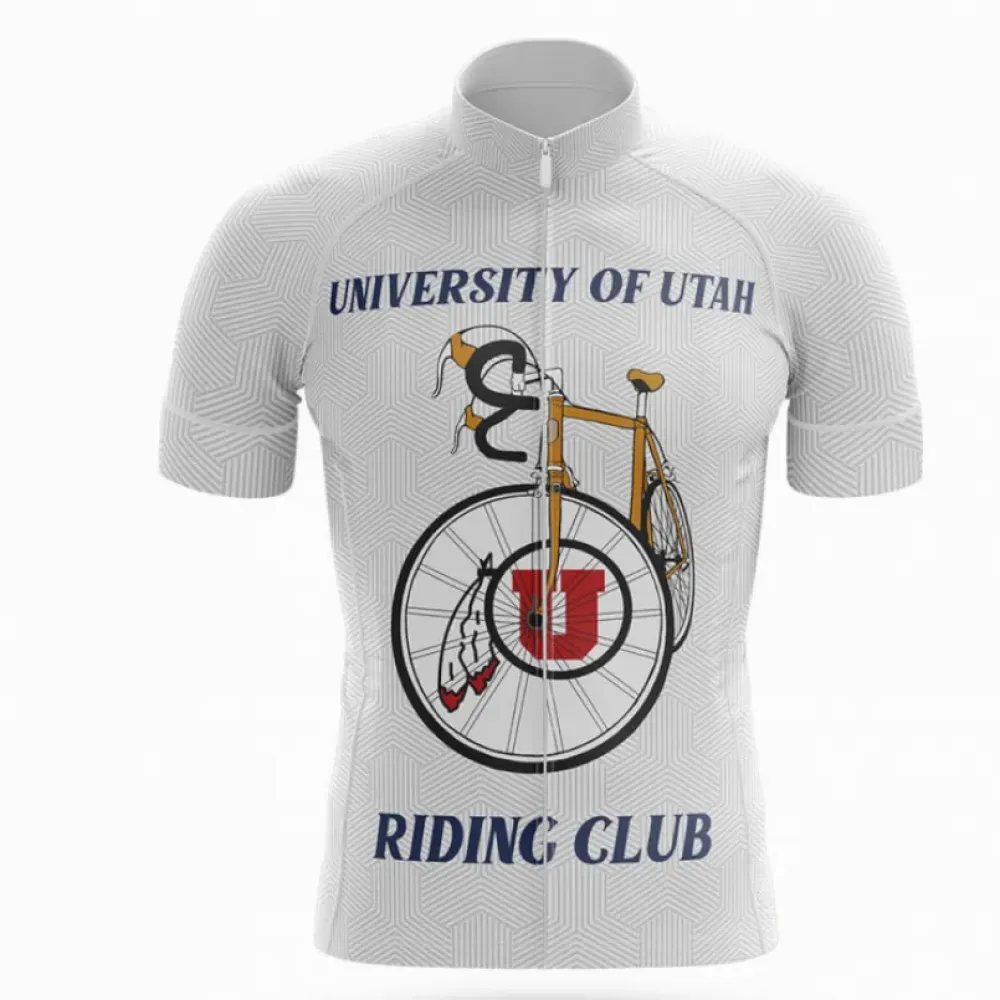 University of Utah Classic Cycling Jersey White/Grey/Red