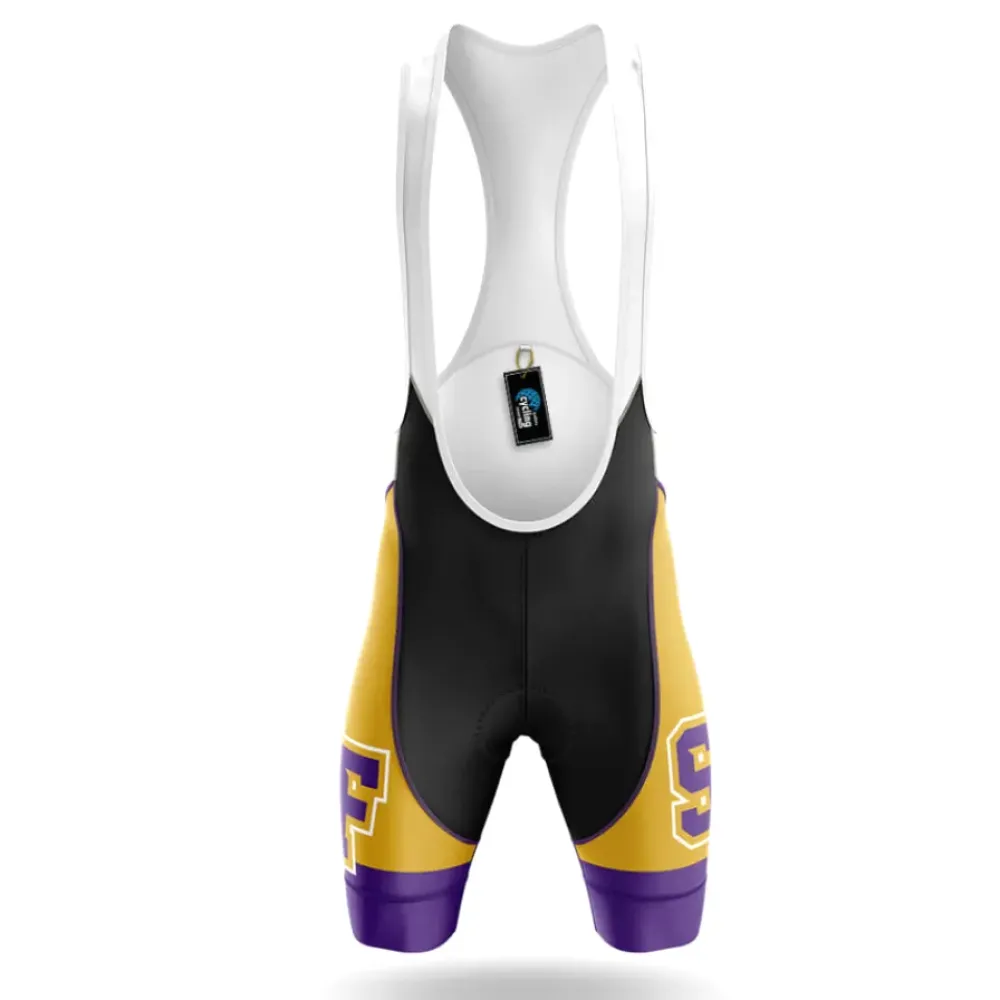 San Francisco State University Cycling Bibs Comfortable Purple/Gold/White