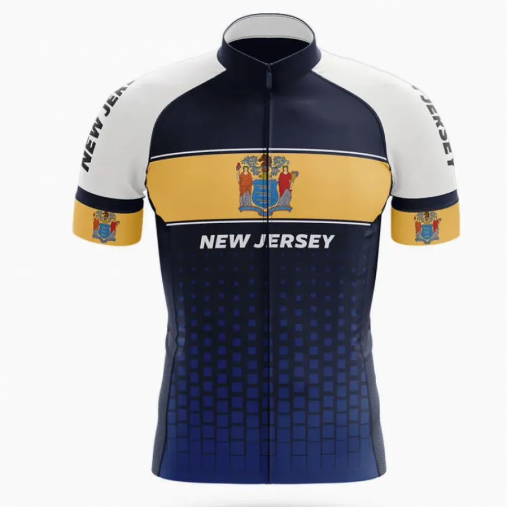 New Jersey S1 Cycling Jersey Navy/Yellow/White