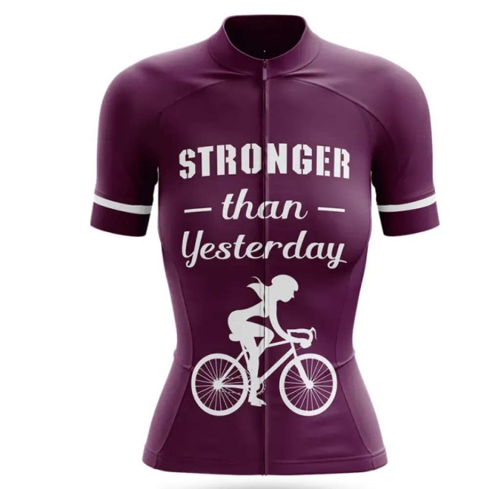 Stronger Women's Cycling Jersey Purple/White/Burgundy