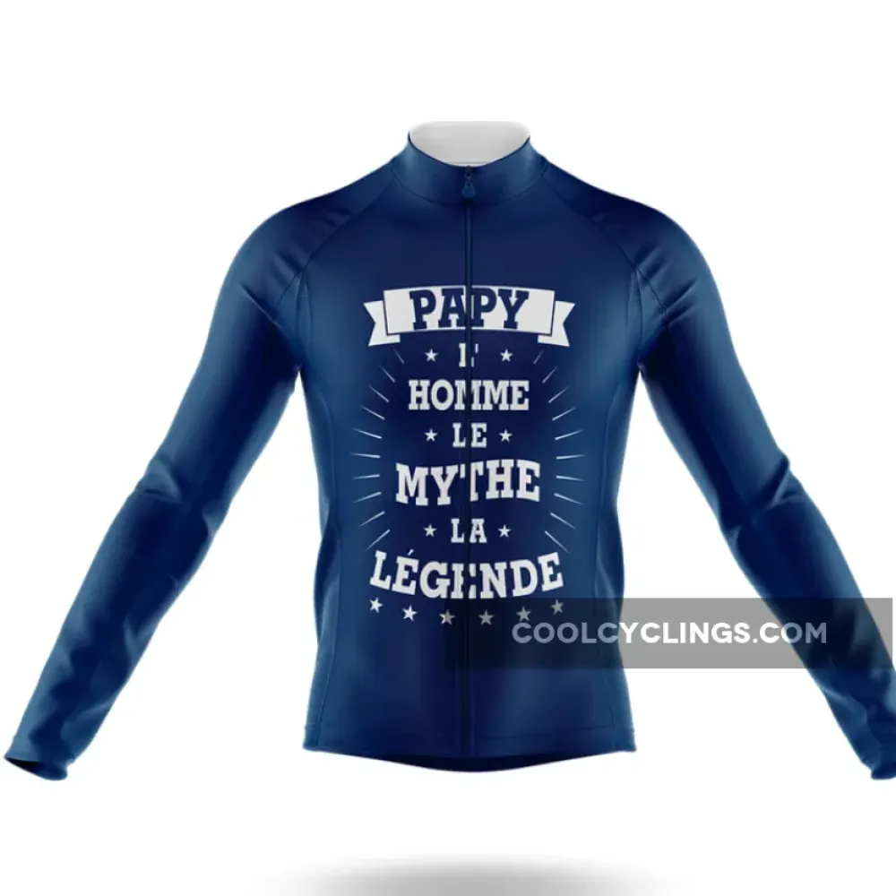 Papy Long Sleeve Cycling Jersey Navy/White/Blue