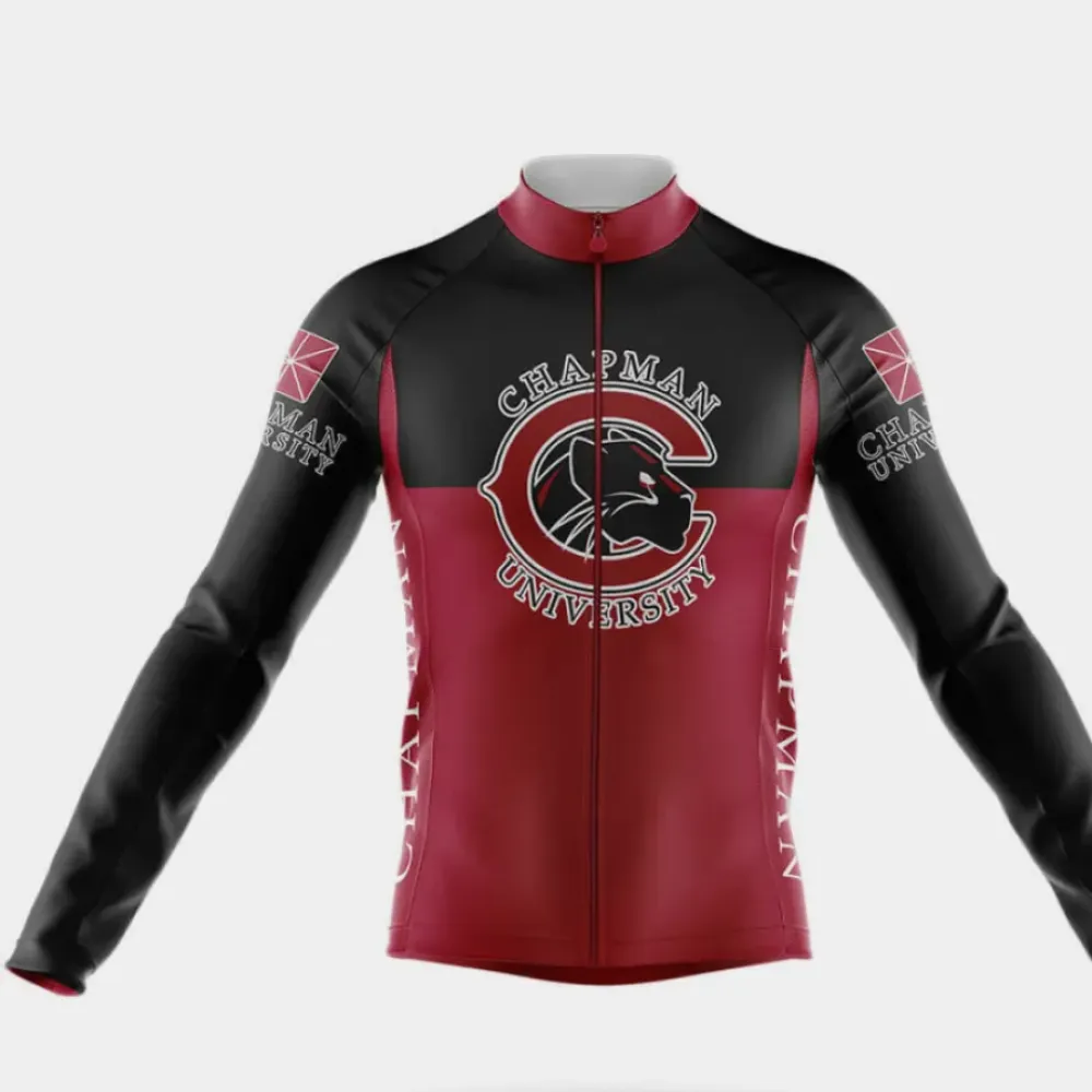 Chapman University Long Sleeve Cycling Jersey Ver.2 University Black/Burgundy/Red