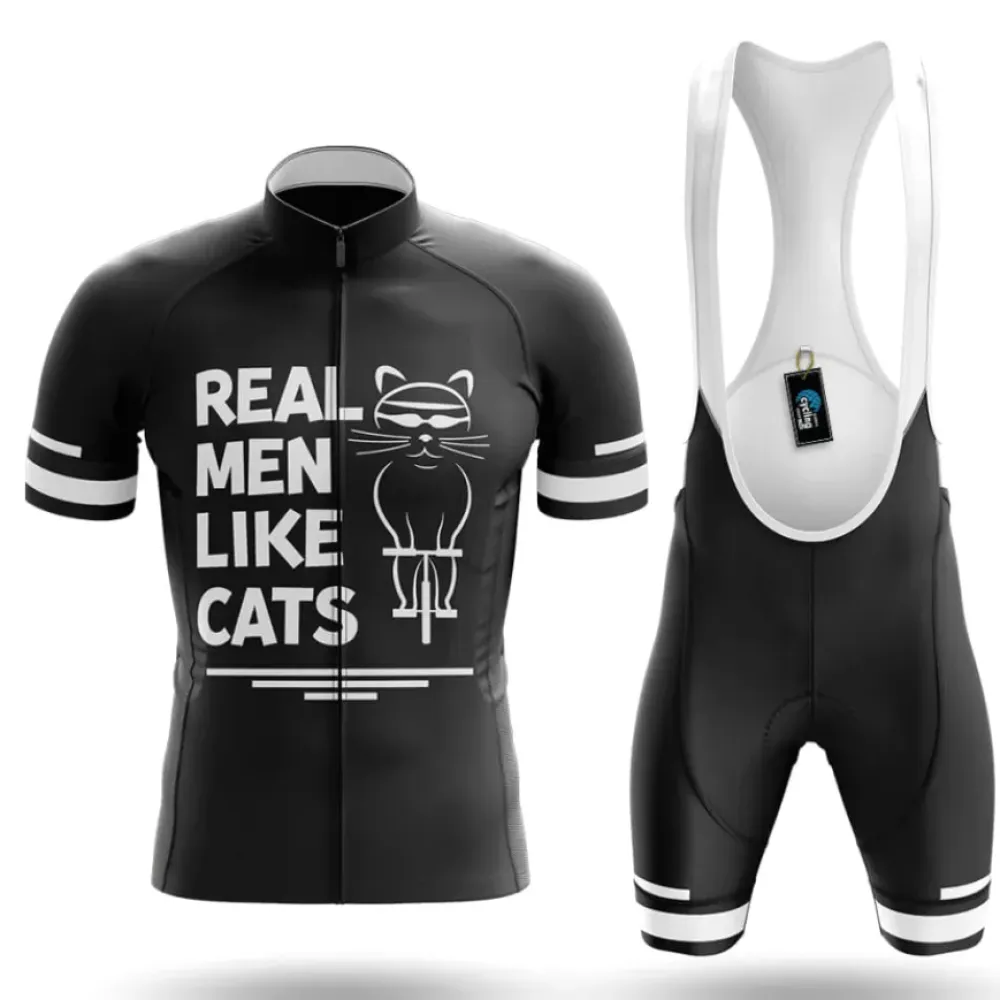 Cycling Kit Real Men Like Cats Black/White/Grey