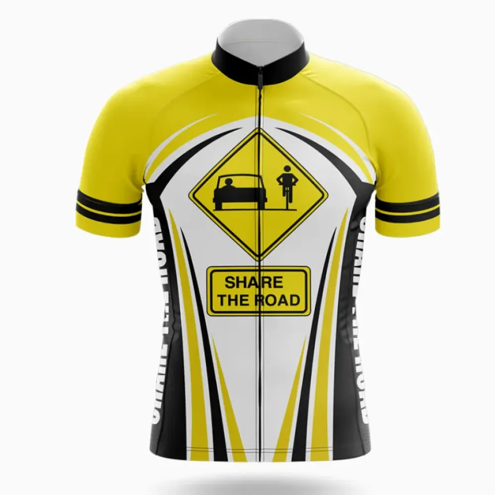 Cycling Jersey Share The Road Yellow/White/Black