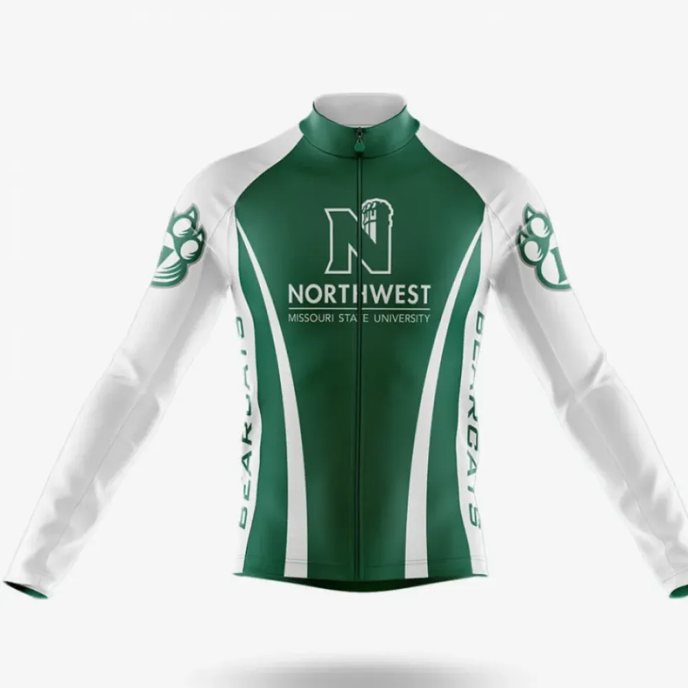 Northwest Missouri State University Long Sleeve Cycling Jersey Green/White/Black