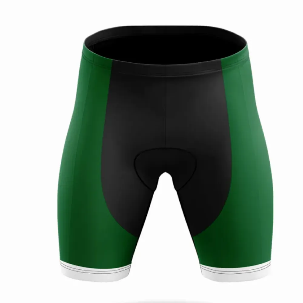 Custom Team Name S4 Women's Cycling Shorts Black/Green/White