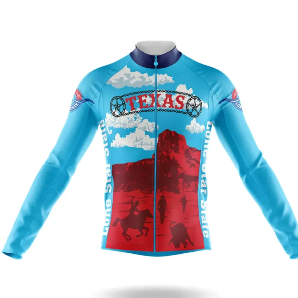 Texas Retro Cycling Jersey Retro Blue/Red/Turquoise
