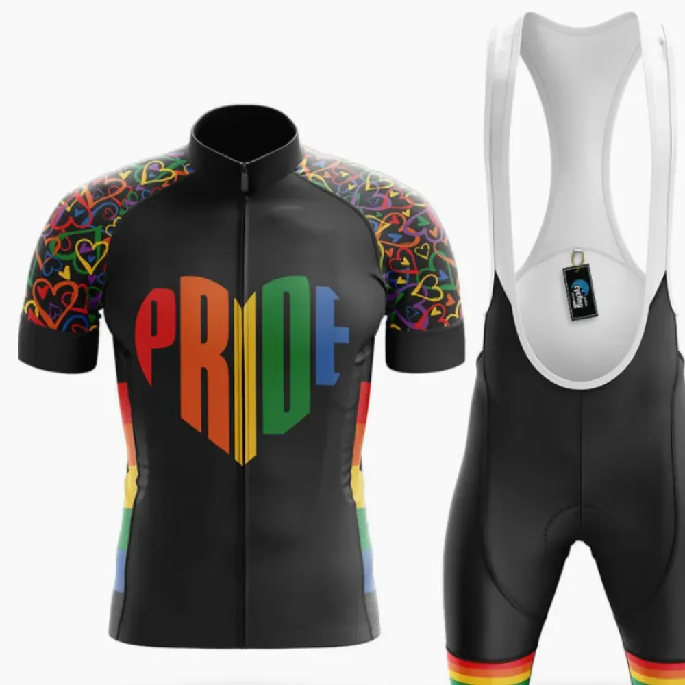 Cycling Kit Pride Heart Rainbow