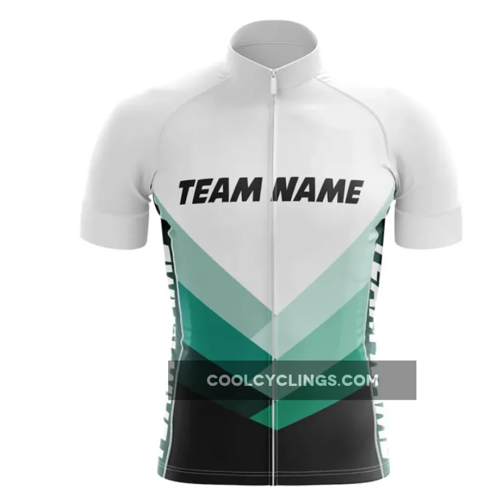 Custom Team Name M12 Cycling Jersey White/Green/Black