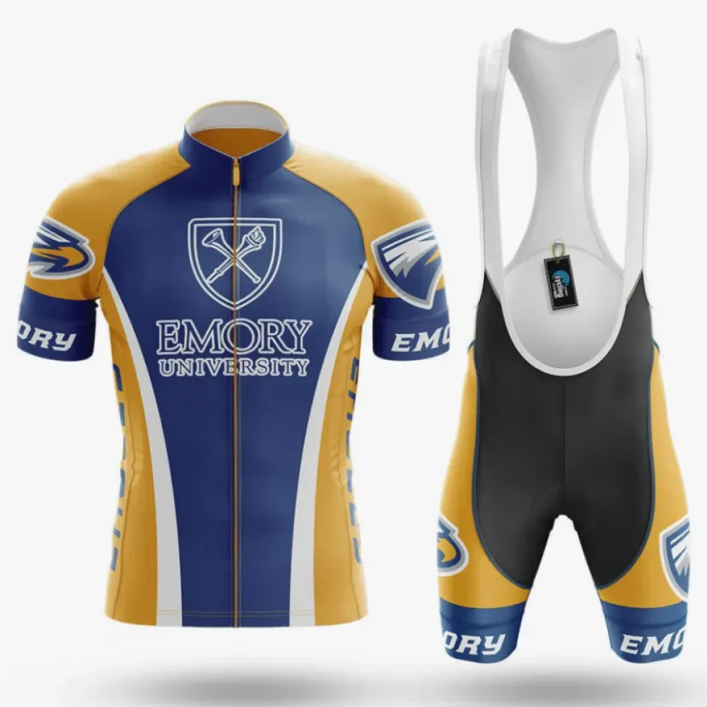 Emory University Cycling Kit Full Set Blue/Yellow/White