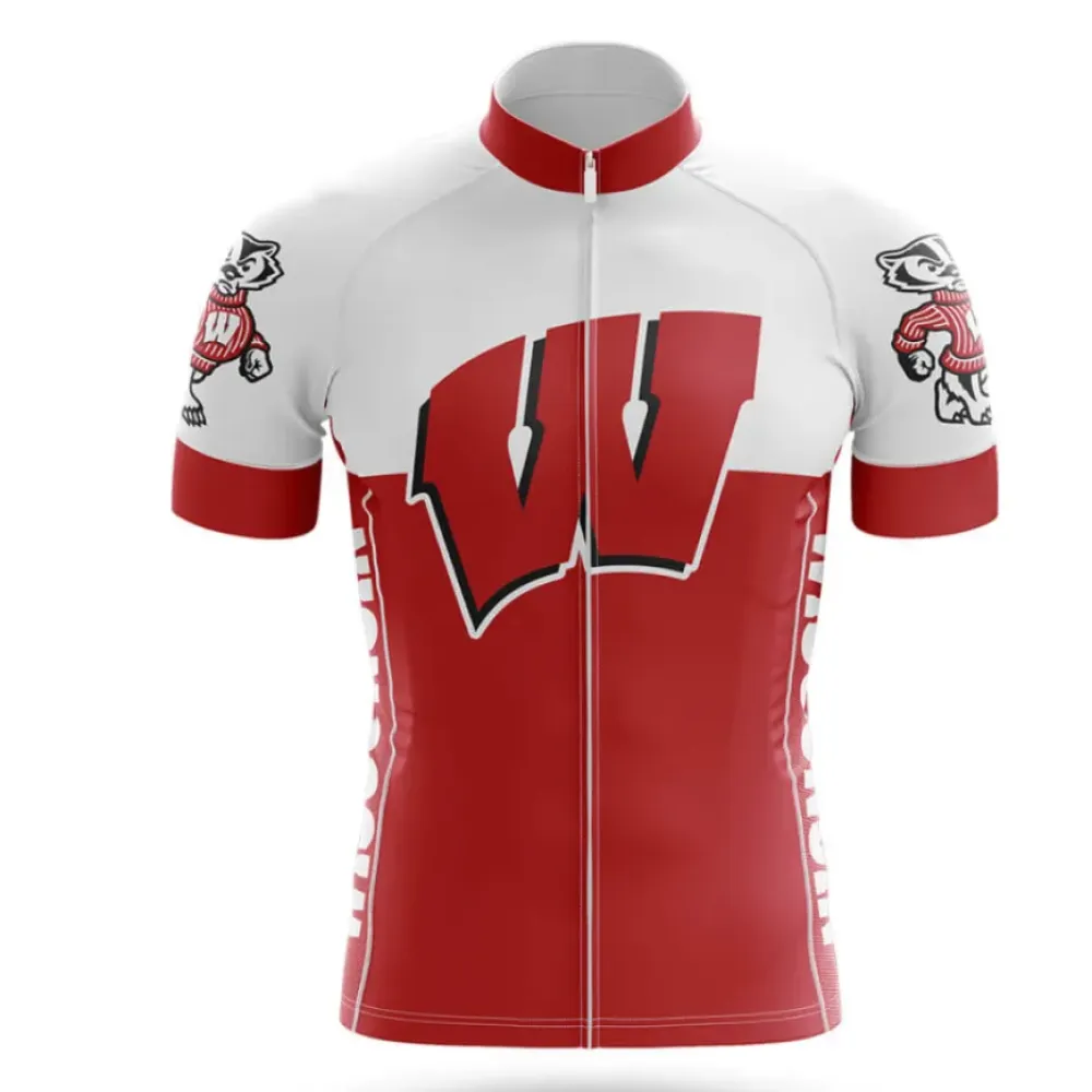 Wisconsin Badgers Cycling Jersey Red/White/Black