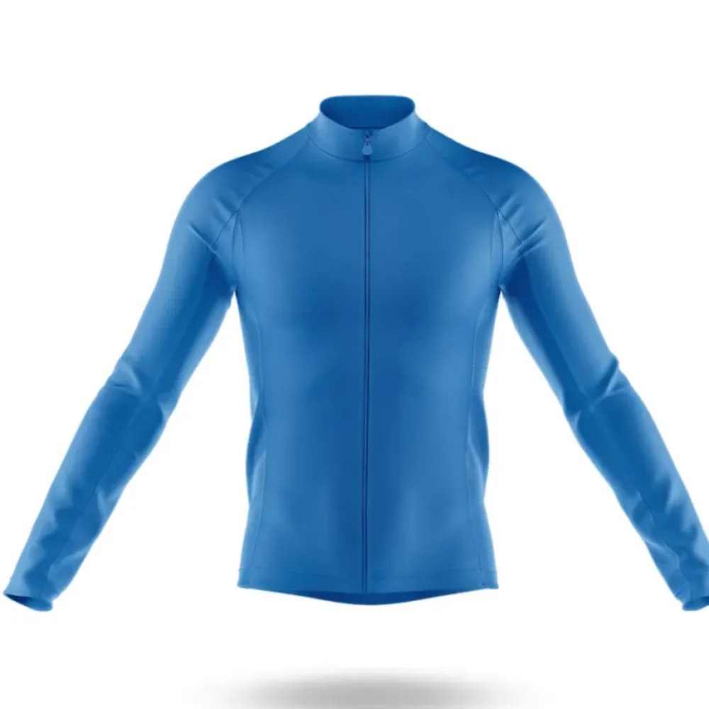 Cycling Jersey Long Sleeve Blue/Black/Grey