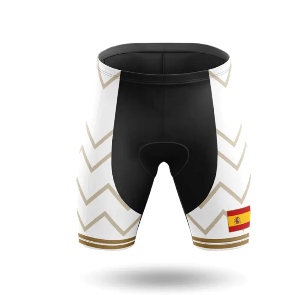 Spain Women Cycling Shorts White/Gold/Black