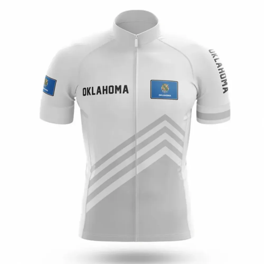 Oklahoma S4 Cycling Jersey White/Grey/Blue