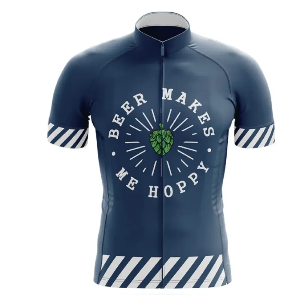Hoppy Beer Cycling Jersey Navy/White/Green