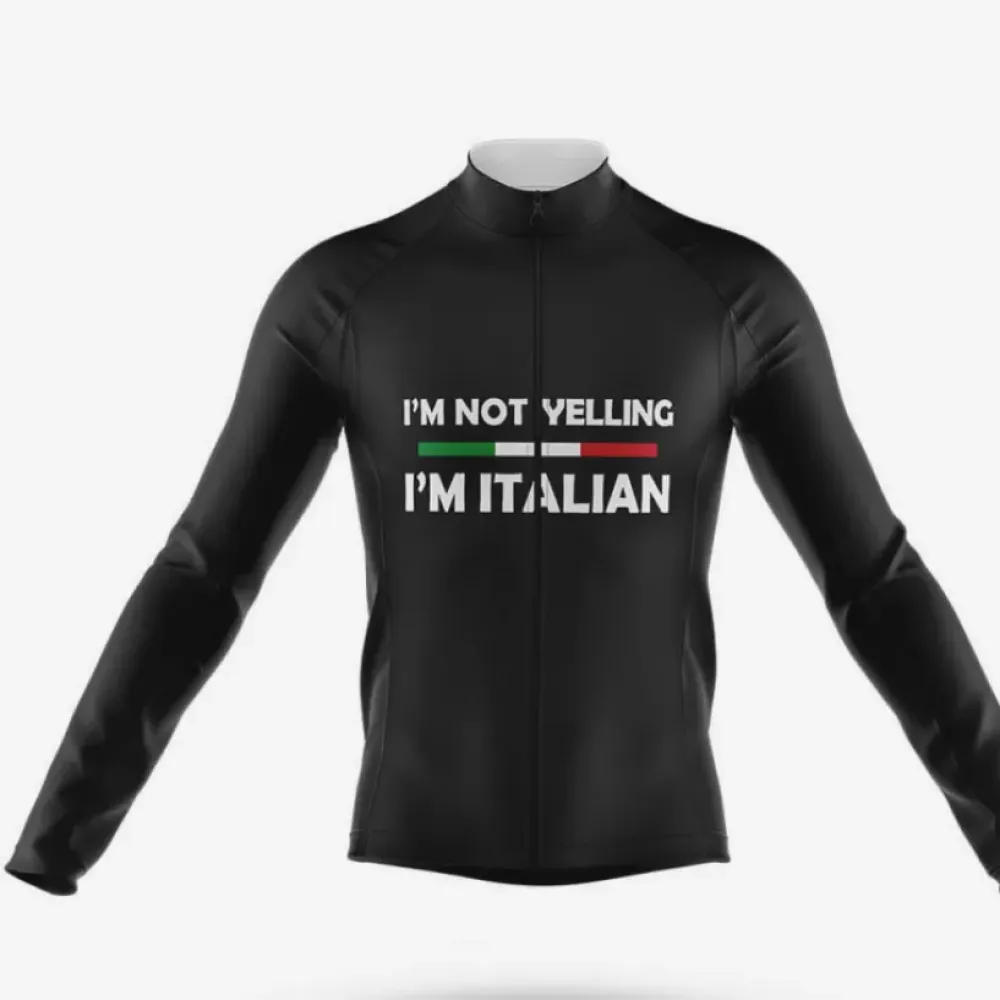 Italian Cycling Jersey I'm Not Yelling Black/Red/Green