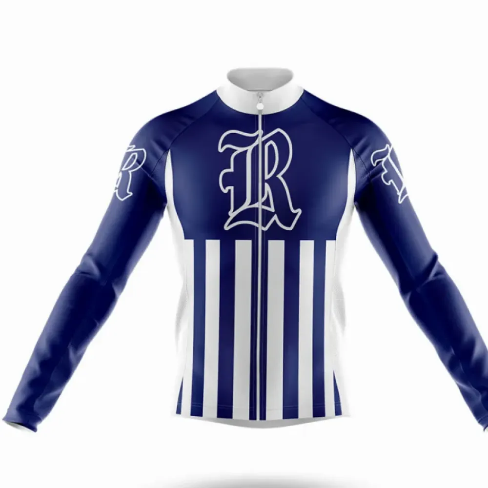 Rice University USA Long Sleeve Cycling Jersey Navy/White/Blue