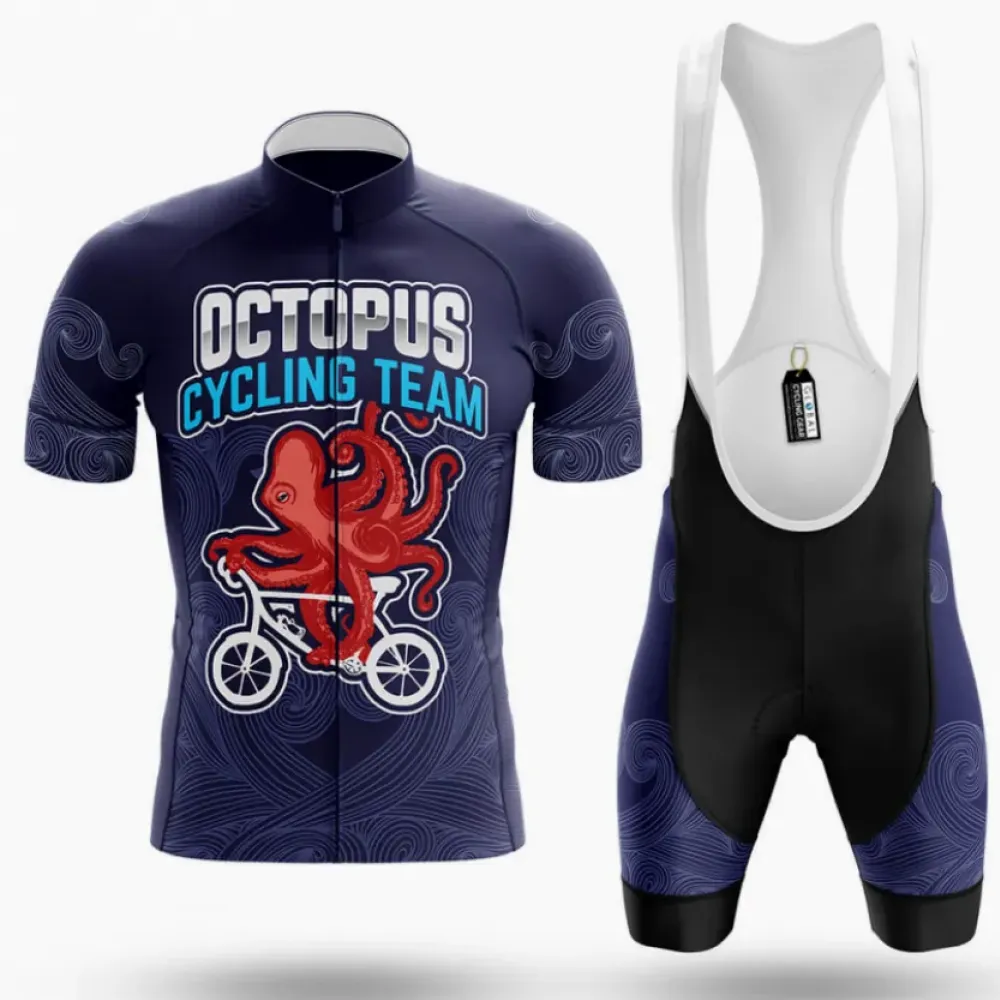 Octopus Cycling Team Unique Design Navy/White/Purple