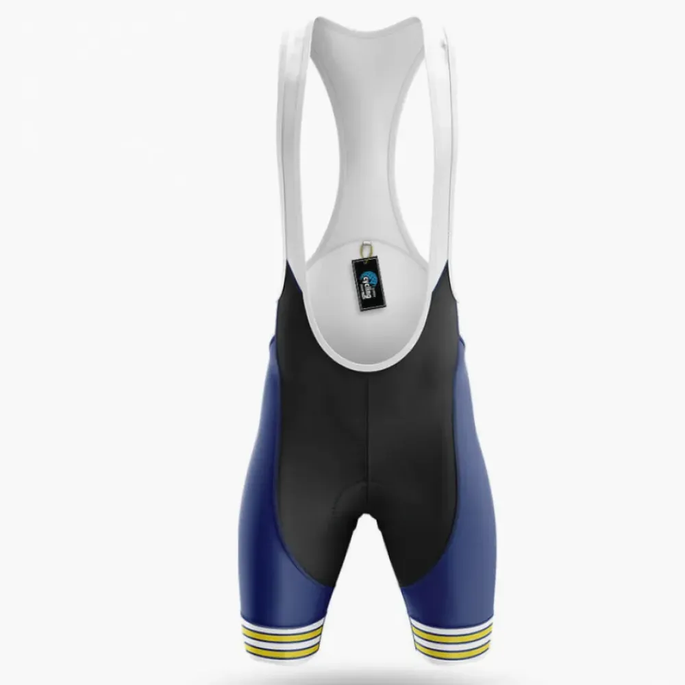 Cycling Bibs Breathable Navy/White/Gold