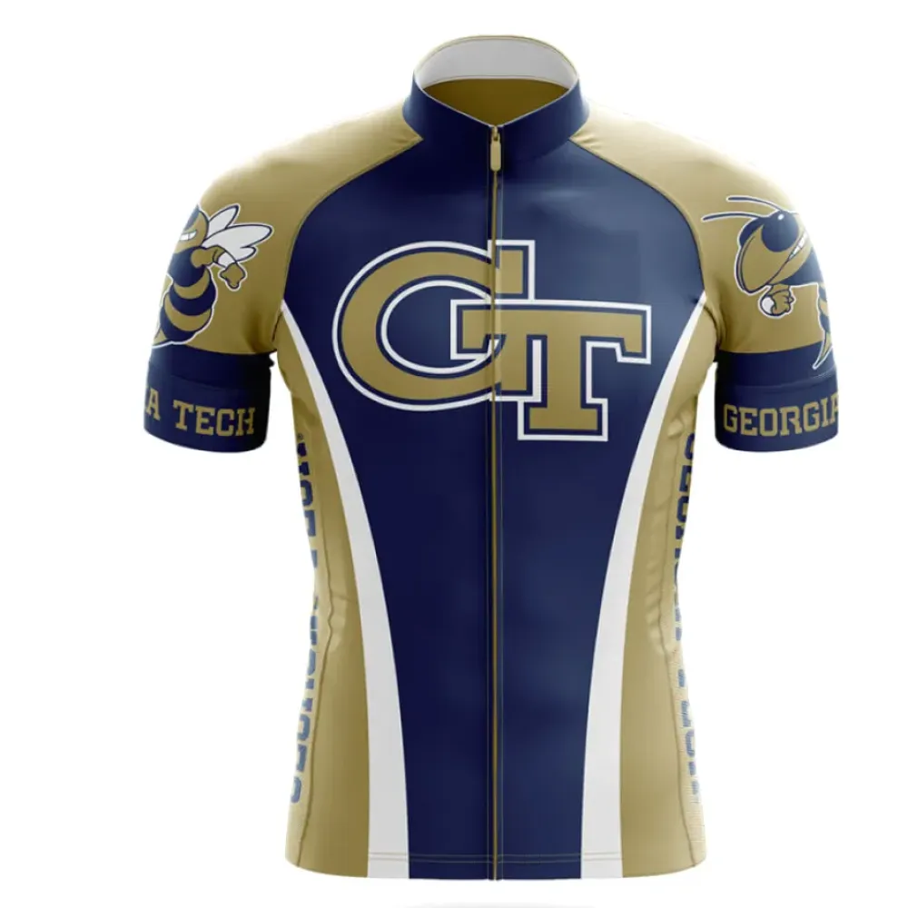 Georgia Tech Cycling Jersey Navy/Gold/White