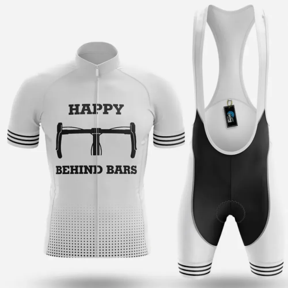 Cycling Kit Happy Behind Bars White/Black/Grey
