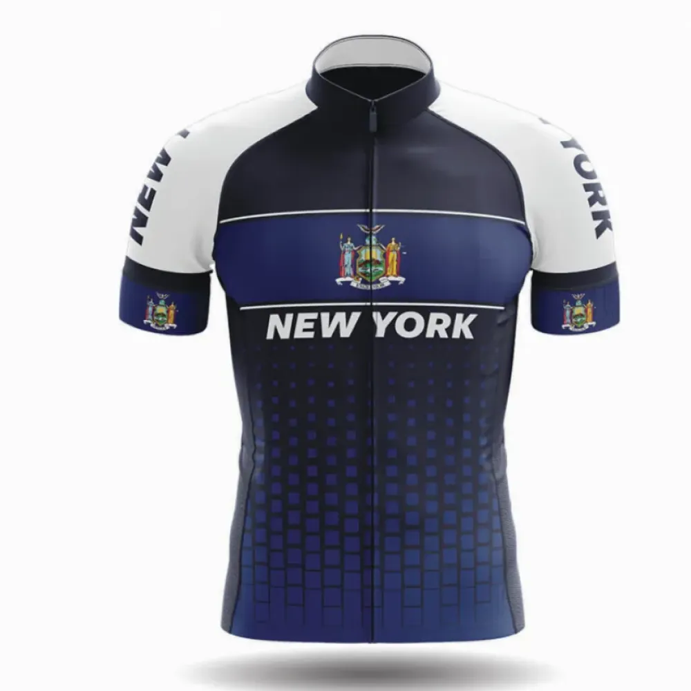 New York S1 Cycling Jersey Navy/White/Blue
