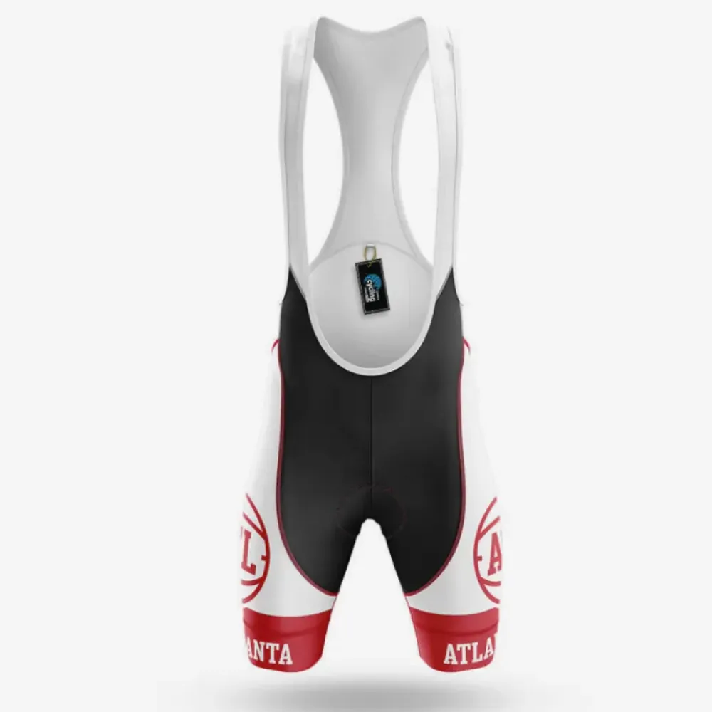 Atlanta Cycling Bibs Breathable White/Red/Black