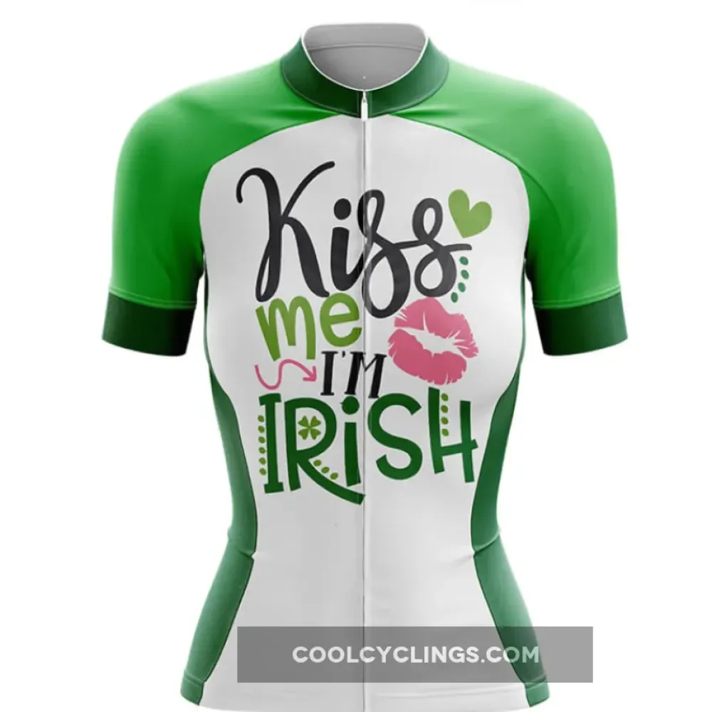 Cycling Jersey Kiss Me Irish Green/White/Pink