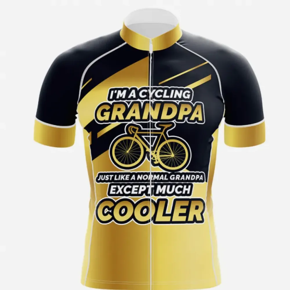 Cycling Grandpa Jersey Gold/Black/Yellow