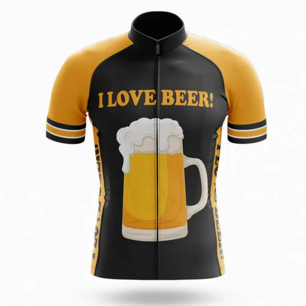 Beer Lover Cycling Jersey Black/Yellow/Gold