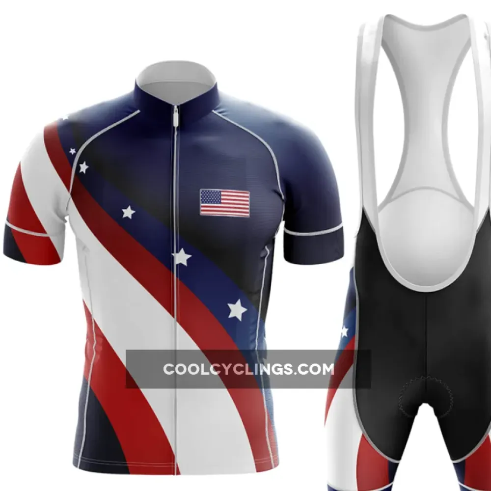 USA Cycling Kit Full Set Ver.3 Stars and Stripes Navy/Red/White