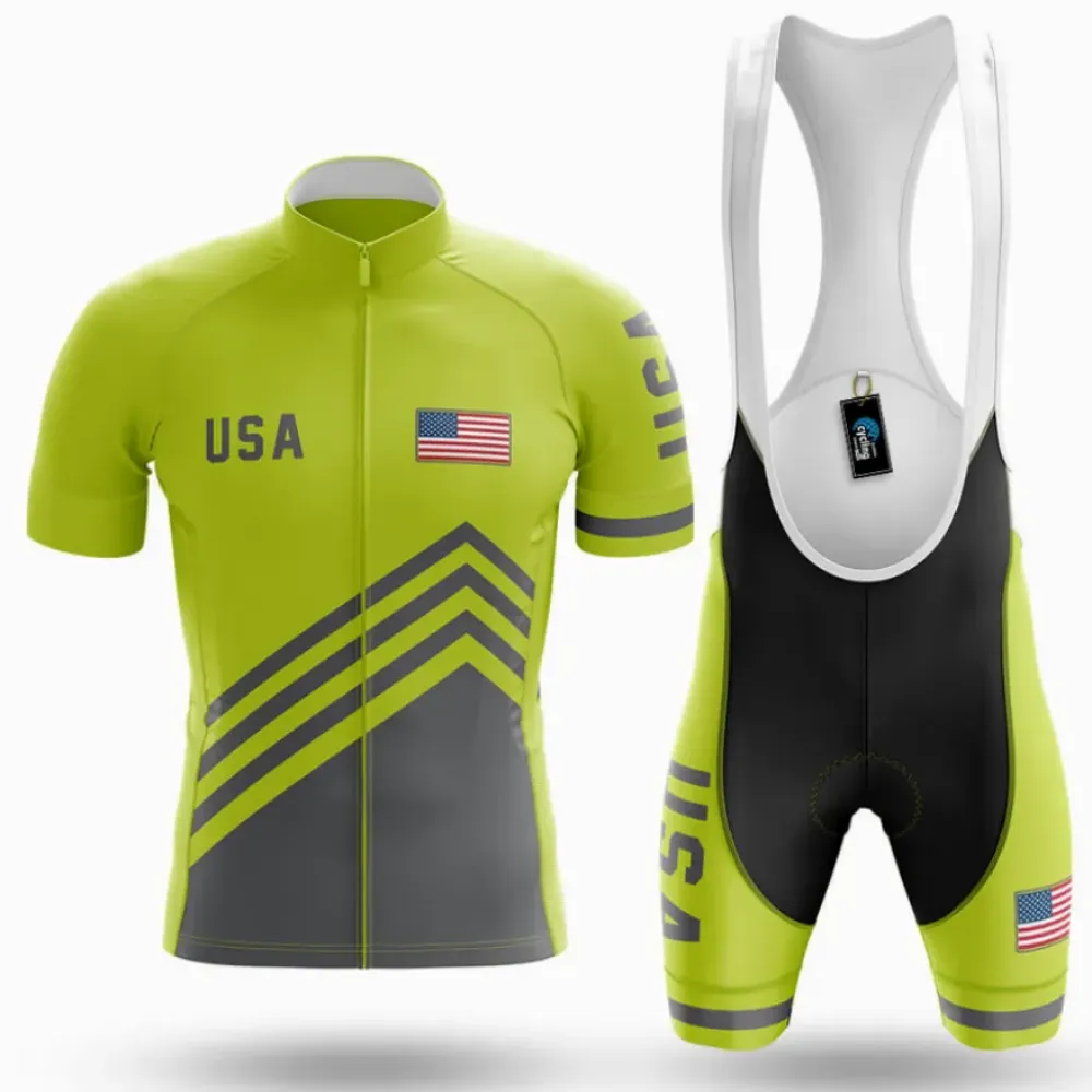 USA S4 Lime Green Cycling Kit Full Set