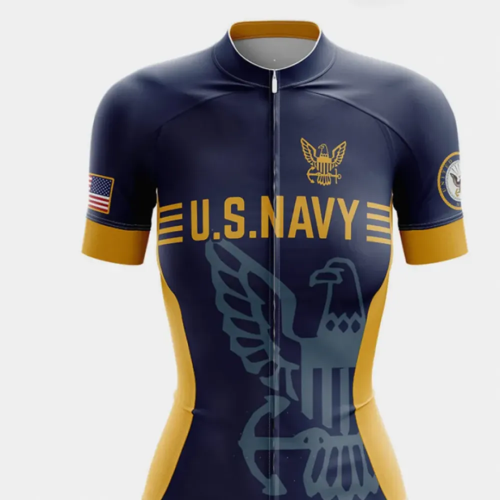 U.S Navy Cycling Jersey Military Navy/Gold/Blue