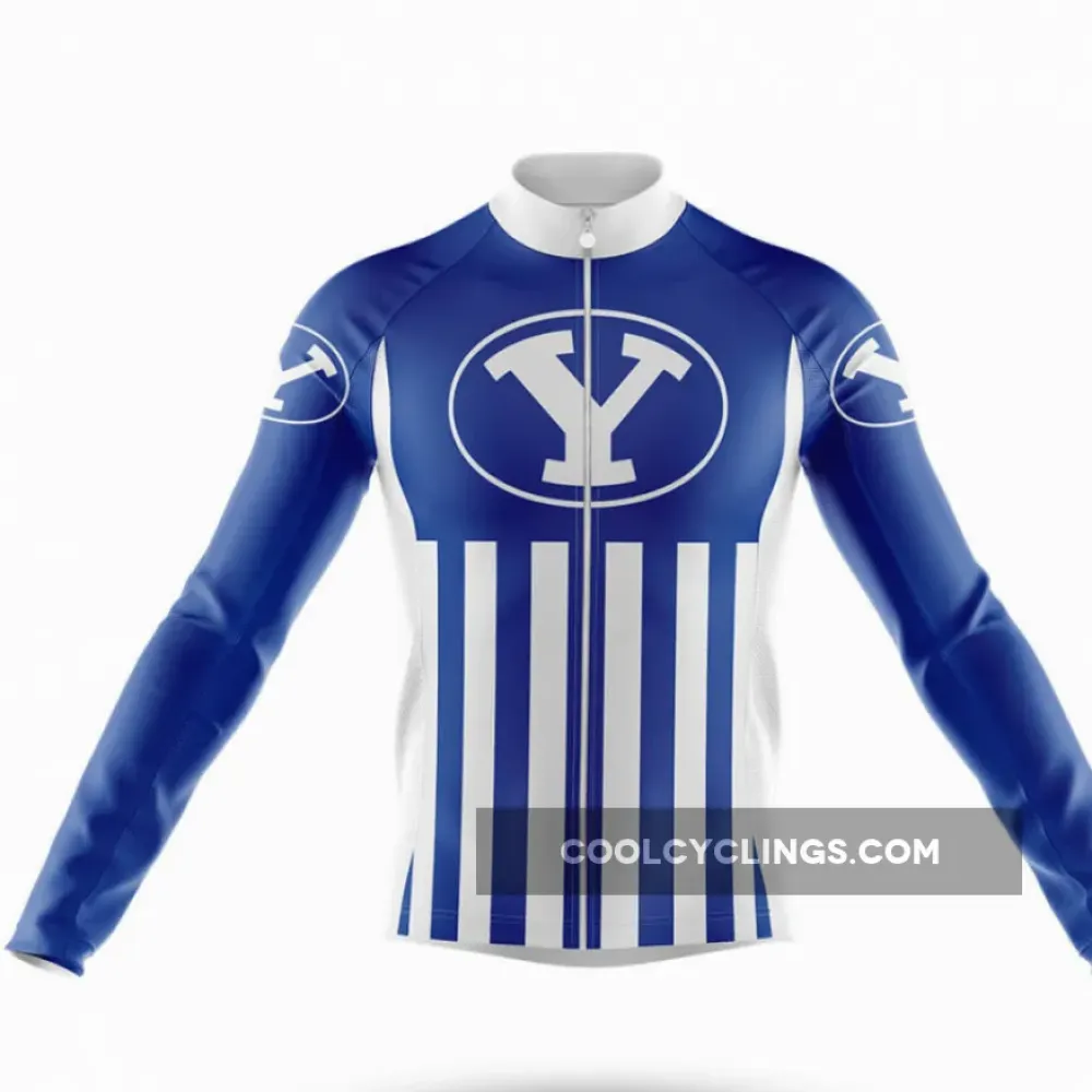 Brigham Young University USA Cycling Jersey Blue/White/Long Sleeve