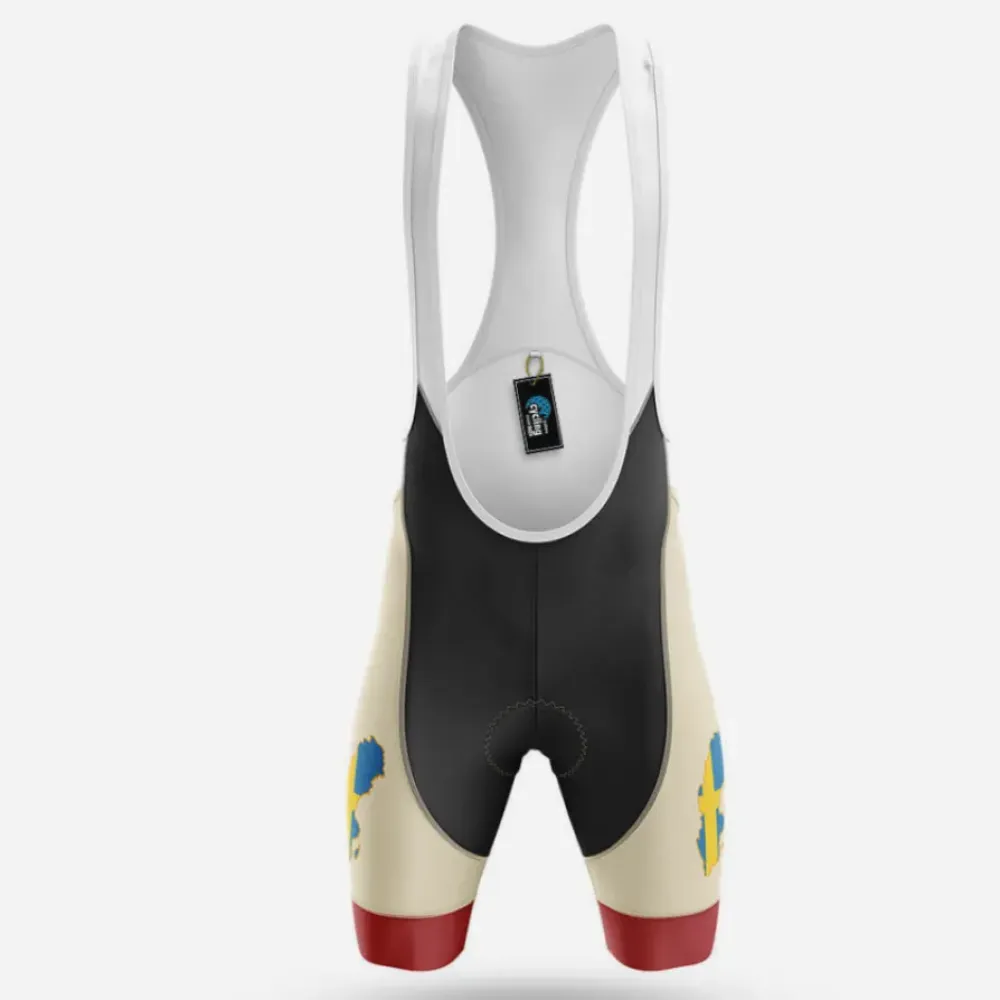 Sweden Riding Club Cycling Bibs Comfortable Cream/Black/Yellow