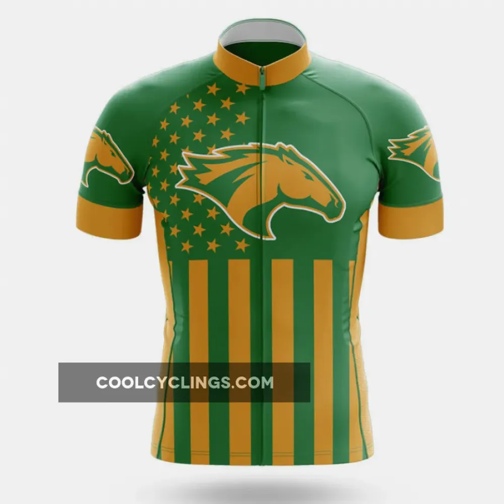 Cal Poly Pomona USA Cycling Jersey American Flag Green/Yellow/Orange