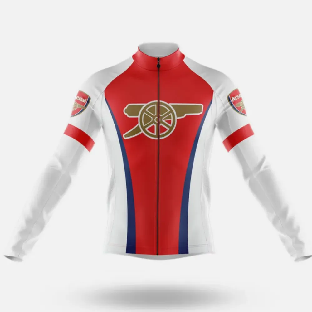 Arsenal Gooner Long Sleeve Cycling Jersey Red/White/Blue